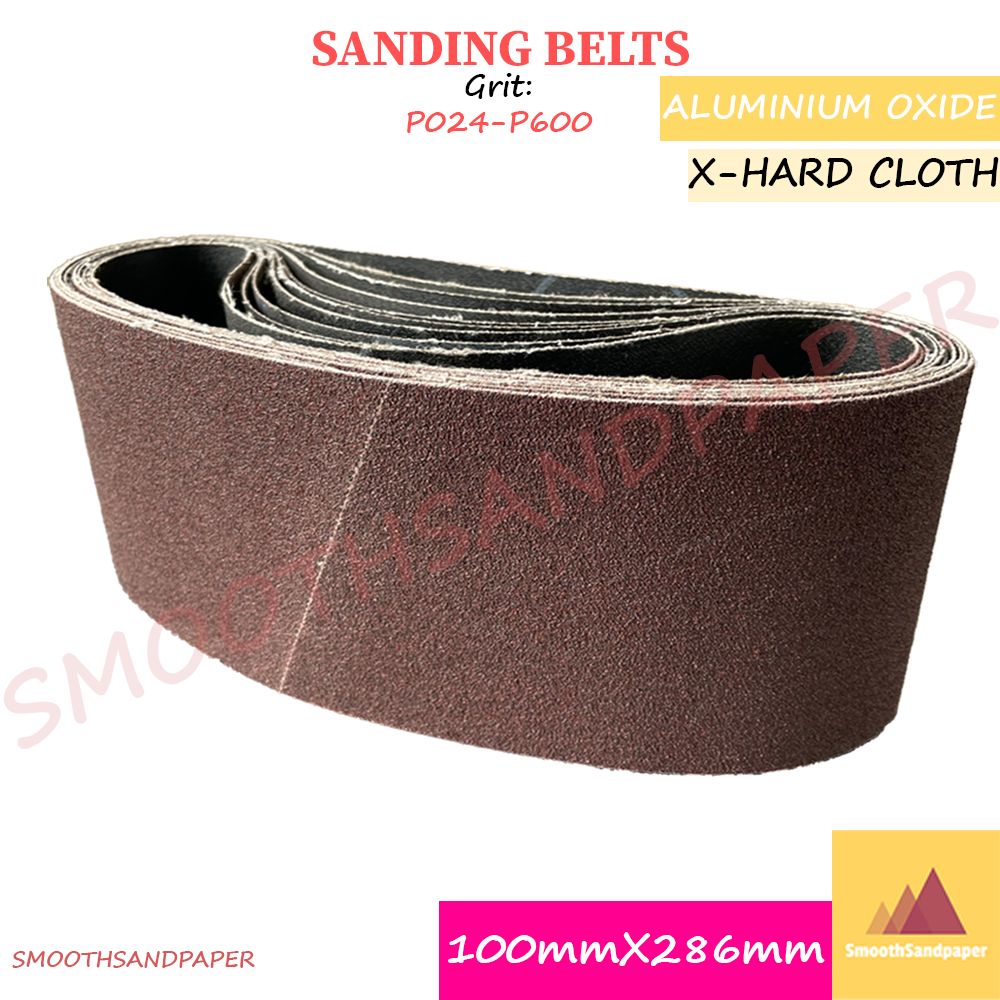 100X286mm X-Hard Cloth Sanding Belts / Aluminium Oxide 木材金属抛光打磨砂带 硬布氧化铝红砂带 image 3