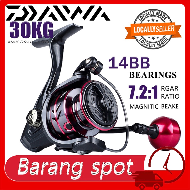 DAIWA Reel Spinning Mesin Pancing Metal Fishing Reel Spinning Reel5.2:1 Gear Ratio Max Drag 30KG