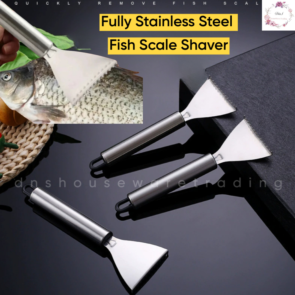 Sharp Stainless steel Fish Scale Scraper Manual Fish Knife Pengikis sisik ikan 不锈钢鱼鳞刨刮鱼鳞器手动打鱼刀锋利刮鱼鳞
