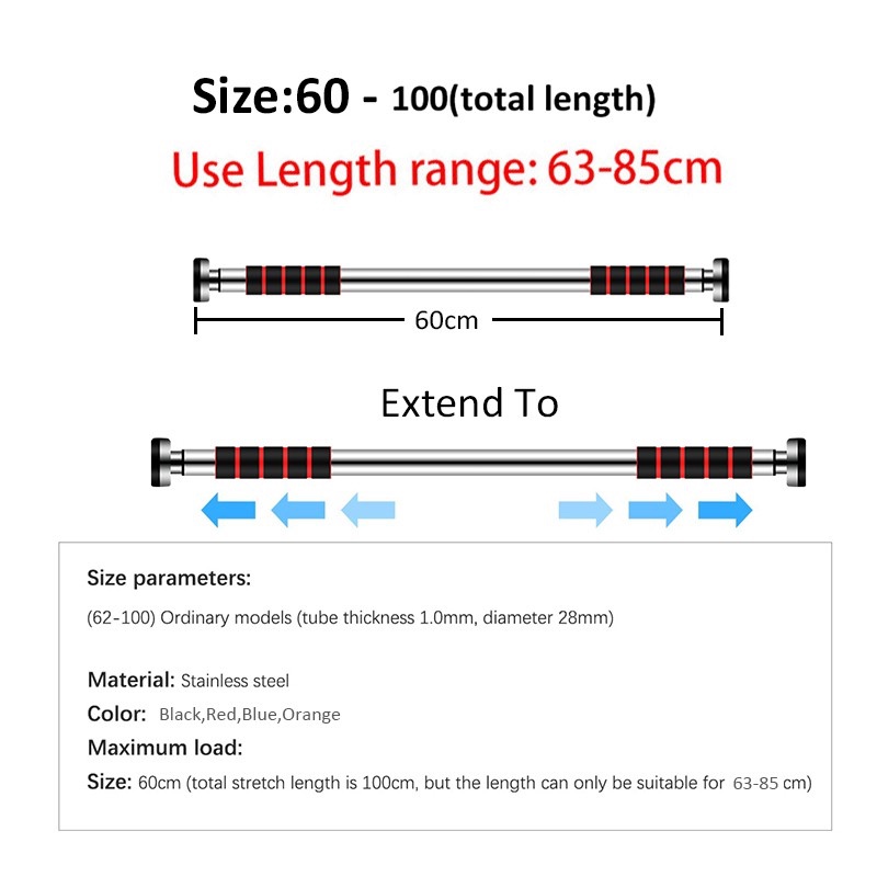 Adjustable Stainless Steel Pull-Up Bar - Wall Mounted, Strength Training Gym Equipment