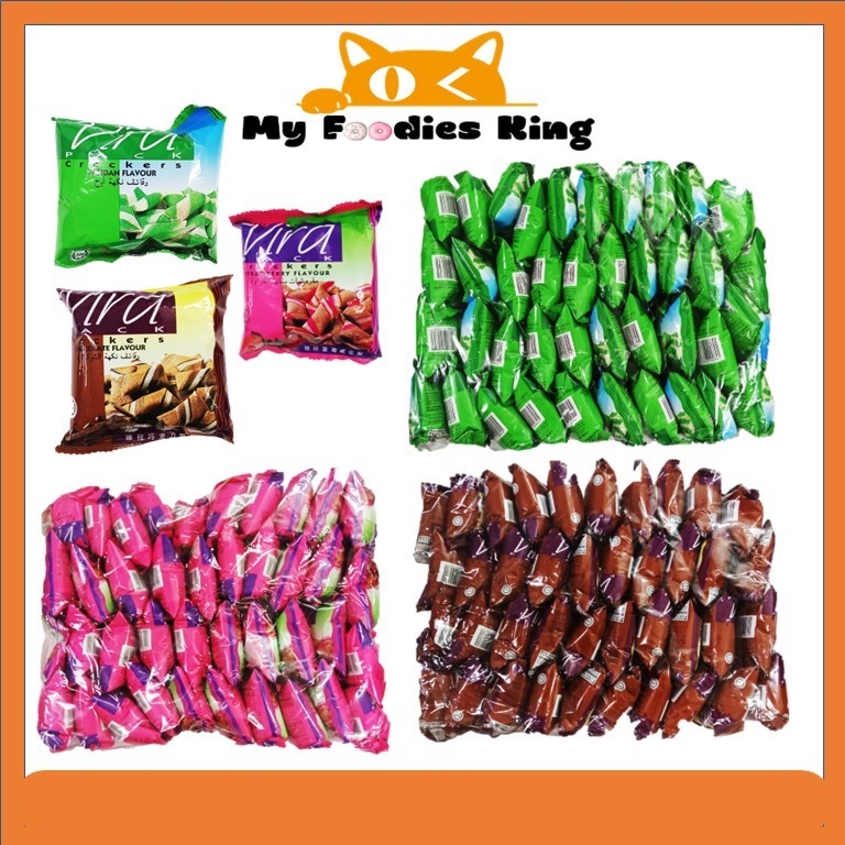 10g x 40pcs Vira Crackers Strawberry / Pandan / Chocolate [ My foodies King ]