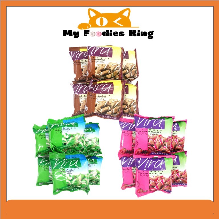 10g x 6pcs Vira Crackers Strawberry / Pandan / Chocolate [ My foodies King ]
