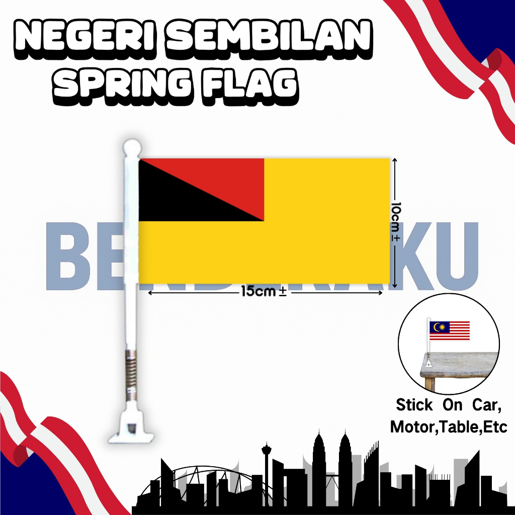 【Benderaku】Negeri Sembilan Spring Flag Bendera Spring Negeri Sembilan Negeri/Spring Flag 【MOQ:5-PCS】