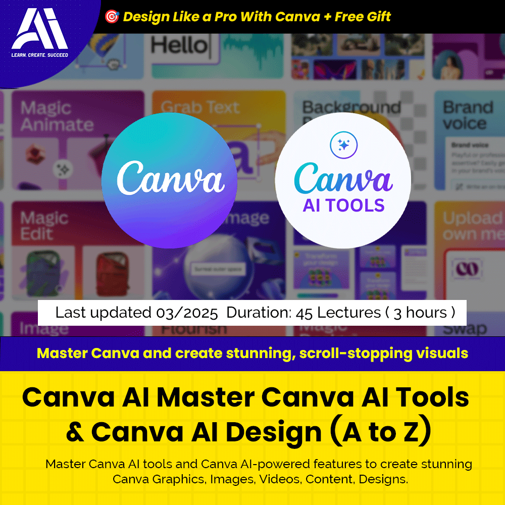 Canva Video Course - Canva AI Master Canva AI Tools & Canva AI Design (A to Z) | Learn Canva 2025