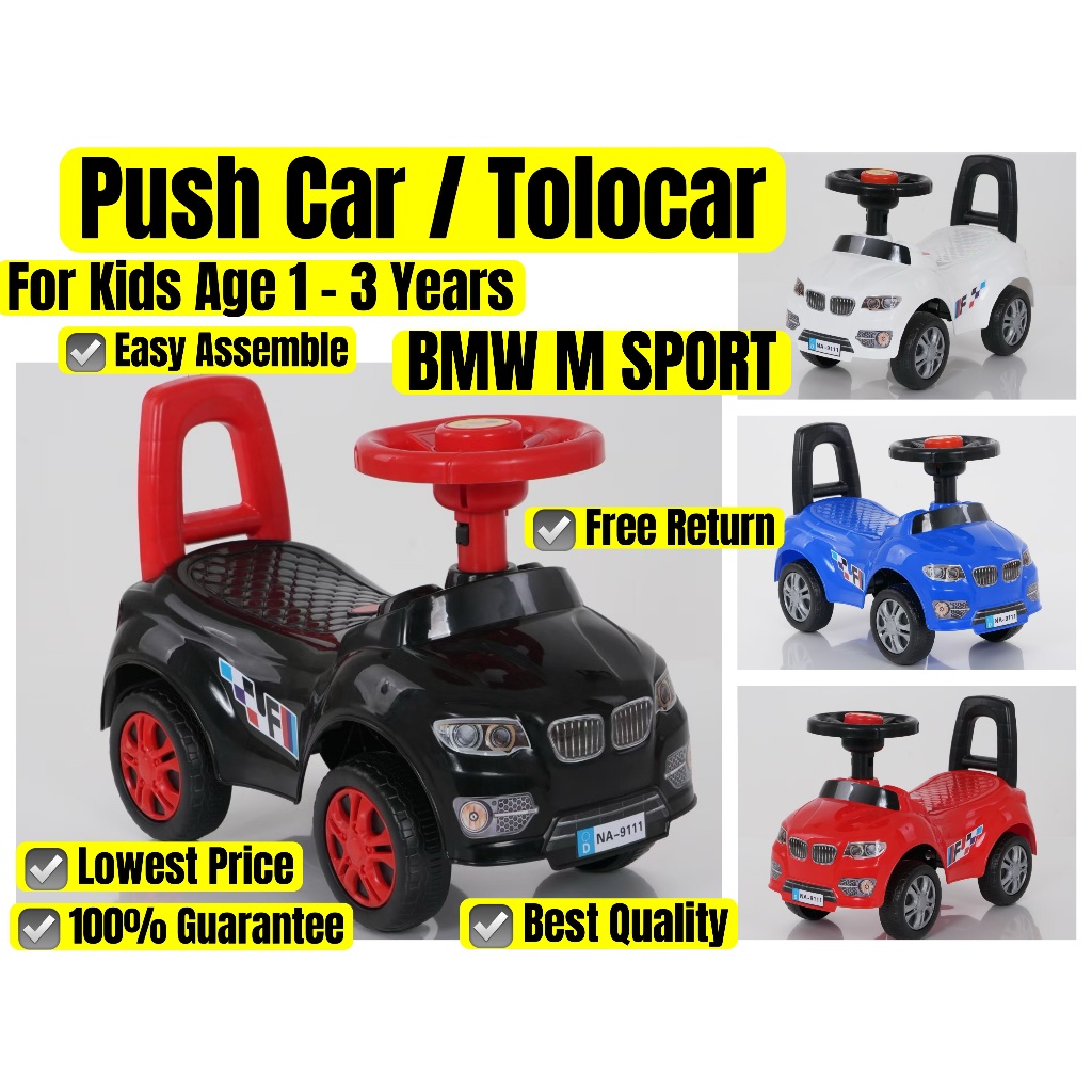 AGE UMUR 1 - 3 YEARS TAHUN KIDS BUDAK KANAK TOLOCAR PUSH CAR RIDE ON TOY 4 WHEELS RODA KERETA MAINAN KAKI TOLAK HORN