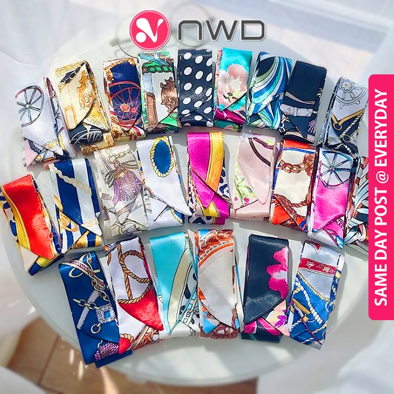 《 》Bag Tied Ribbon Handbag Handle Wrapping Protection Twilly Silk Scarf Hairband Wrist Band Hair Ties 丝巾