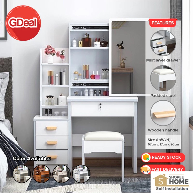 GDeal Dressing Table Small Simple Modern Makeup Table Economical Multi Spaces Dressing Table
