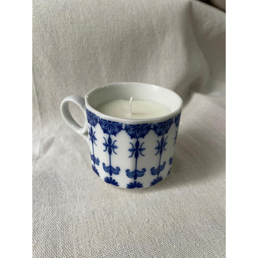 Handpoured Zero Waste Sustainable Upcycled Scented Candle In Vintage Style Japanese Cup
