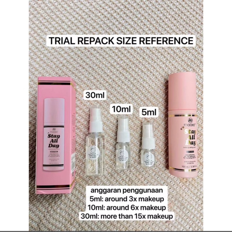 MAAEZ SETTING SPRAY TRIAL REPACK 5ml/10ml/30ml