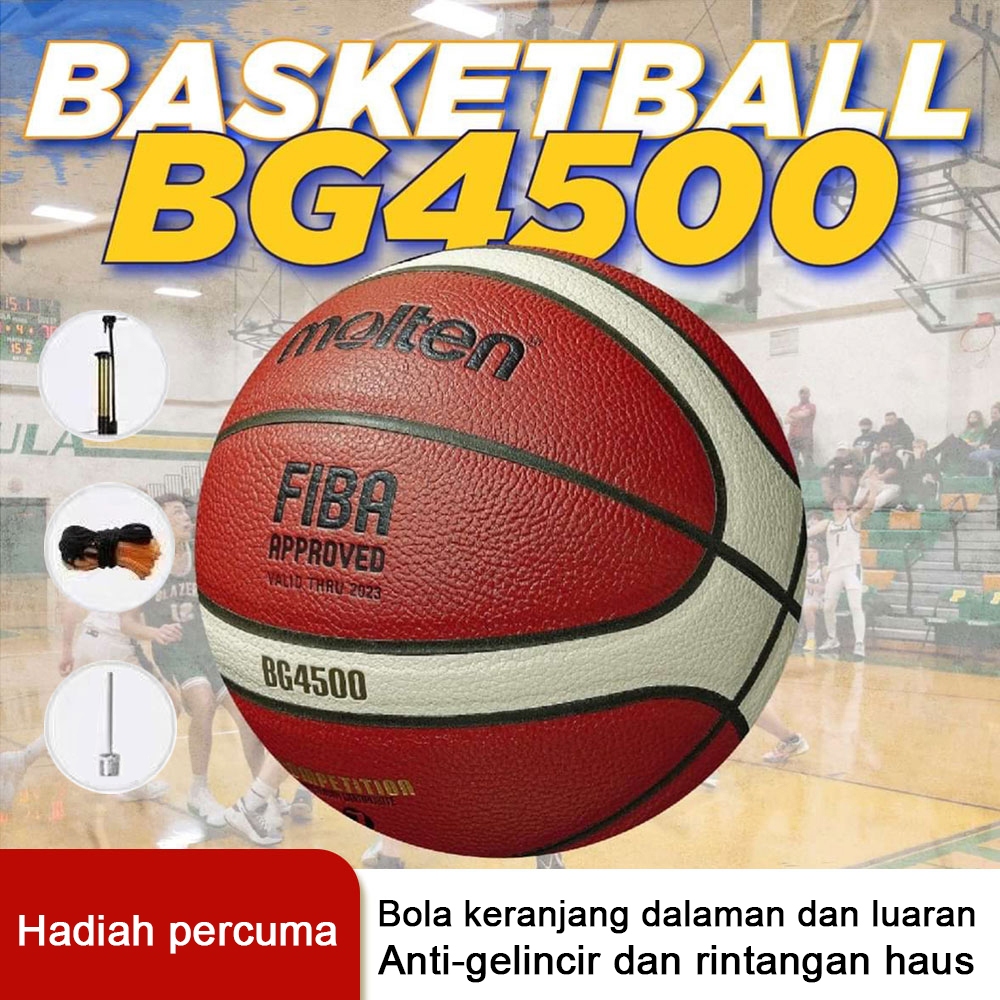 Basketball Bola keranjang Molten BG4500 Original PU Saiz 7 Outdoor Luar (Bola+Pump, Net And Needle)
