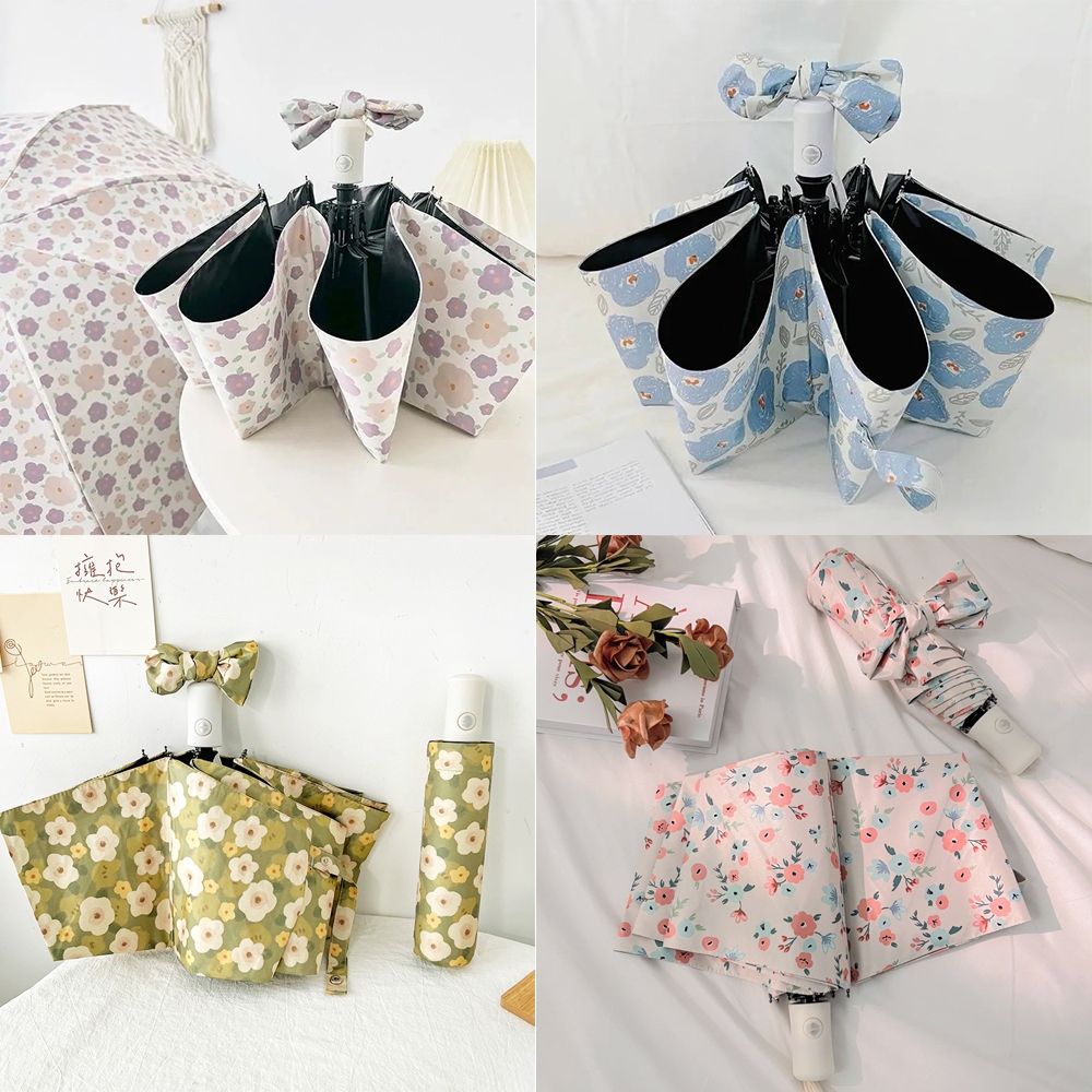 Automatic Umbrella Vinyl Peach Folding Sun Anti-Uv Sunscreen Umbrella