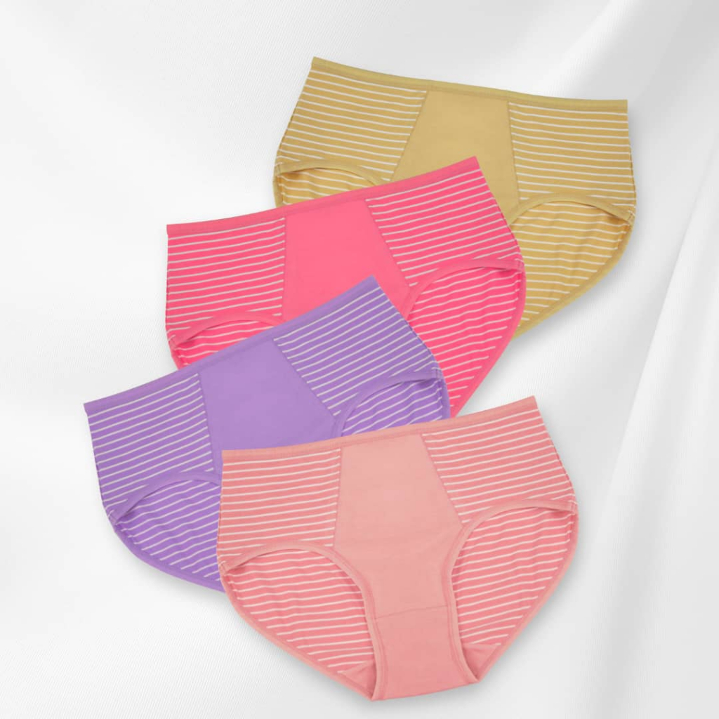 Middle High Waist Panties Size L / XL (48kg~80kg) Skin-friendly Simple Line Design Quality Cotton #5828 Seluar Dalam