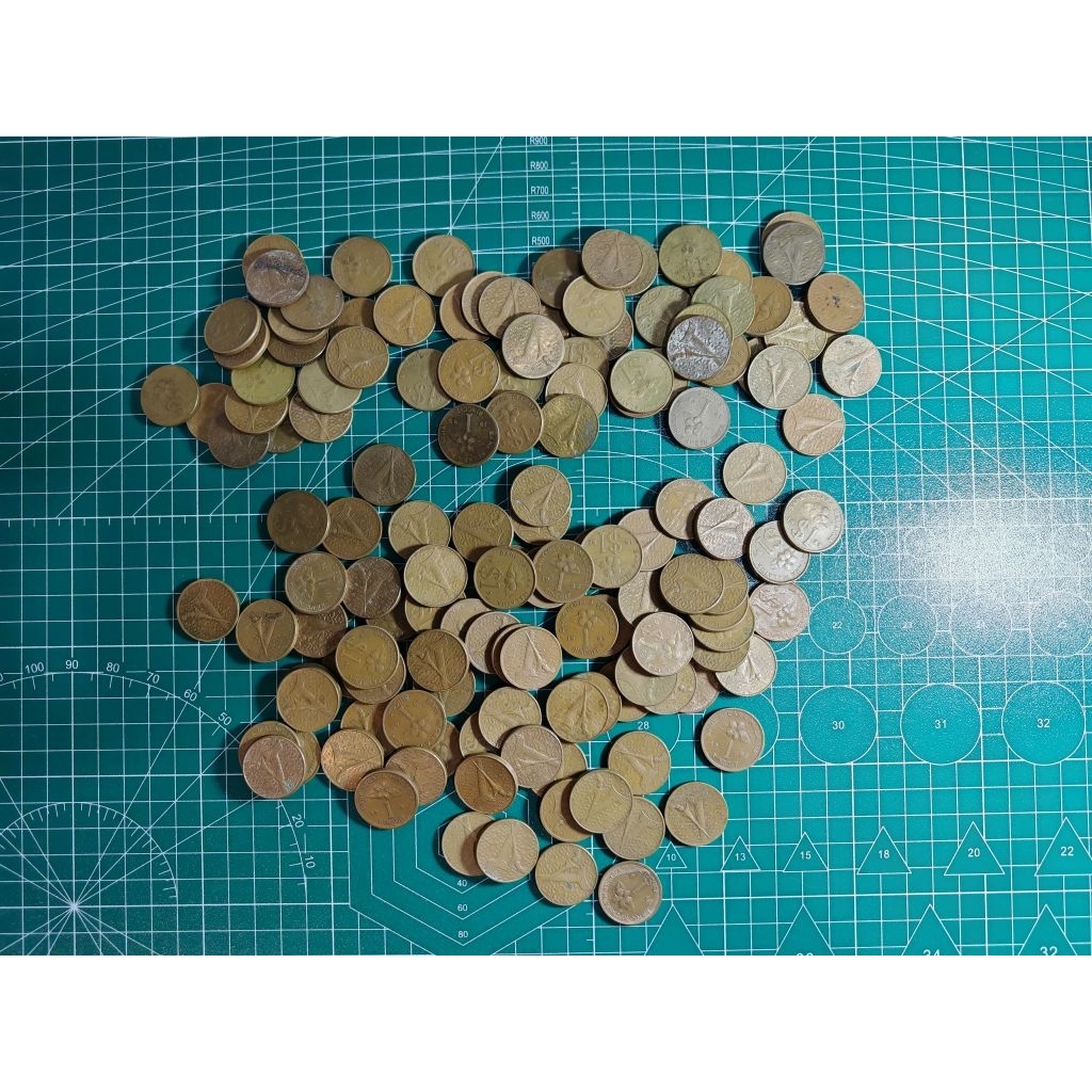 Mix Condition $1 Bunga Raya Duit Syiling Lama RM1 Malaysia Satu Ringgit 马来西亚 大红花系列 金盾 RM1 硬币