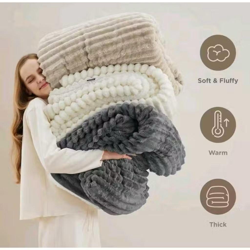 SELIMUT VIRAL SUPER SOFT | QUEEN SIZE FLANNEL BLANKET | COZY THROW BLANKET UNTUK TIDUR NYENYAK SEJUK COTTON No ratings y