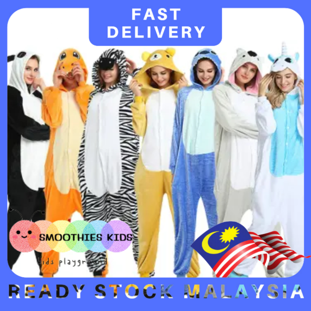 Costume Animals Fleece Adult size Pajamas Cosplay Jumpsuit Cartoon Unisex (Dino,Leopard,Panda,Tiger,Lion,Wolf,Deer,Bear)