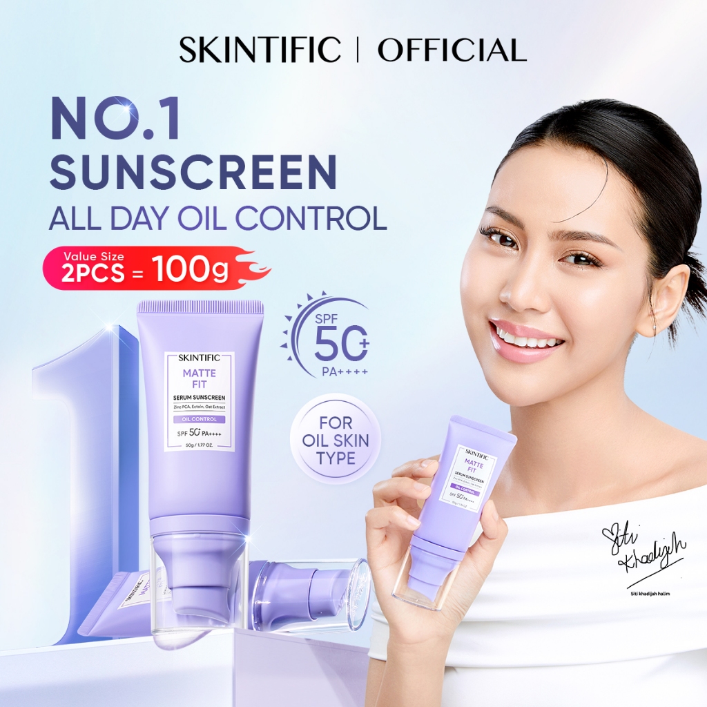 SKINTIFIC Matte Fit Serum Sunscreen Brightening SPF50+ PA++++ Sun UV Protection 8H Oil Control Light As Cloud sunblock