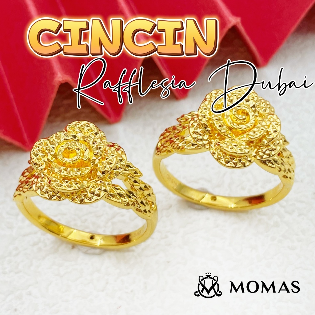 Cincin Rafflesia Emas 916 Original Cincin Bunga Cincin Emas 916 Tulen Cincin Bajet Emas 916 Cincin Murah Emas Original