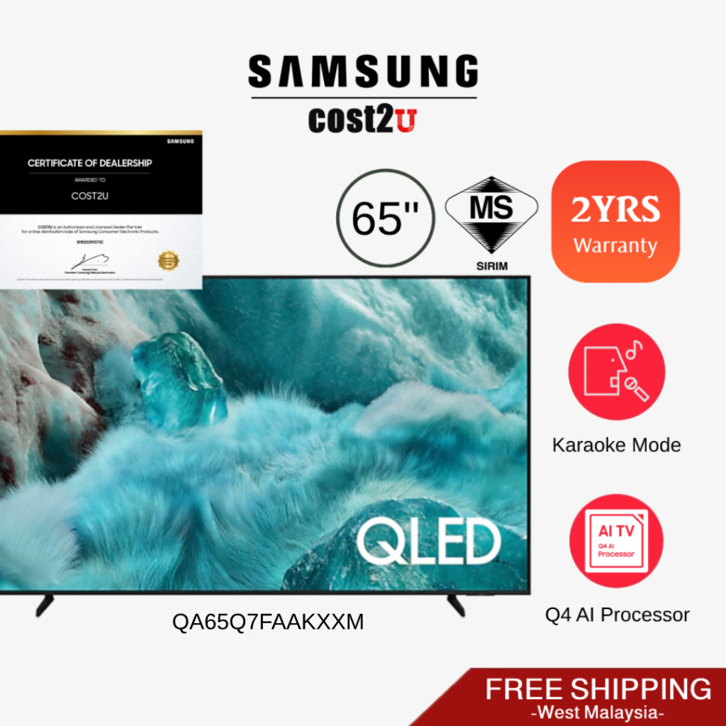 Samsung (55"/65") Q70D Q7F QLED 4K Smart AI TV |  QA65Q7FAAKXXM QA55Q7FAAKXXM (Television 电视机)