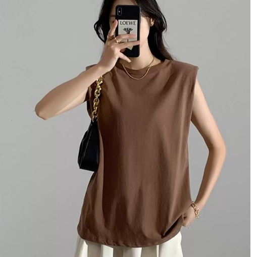 Muuv-It Baju Tanpa Lengan Wanita Tank Top Basic Slim Fit Korean Cotton Soft Stretchable Sesuai Harian Baju Perempuan