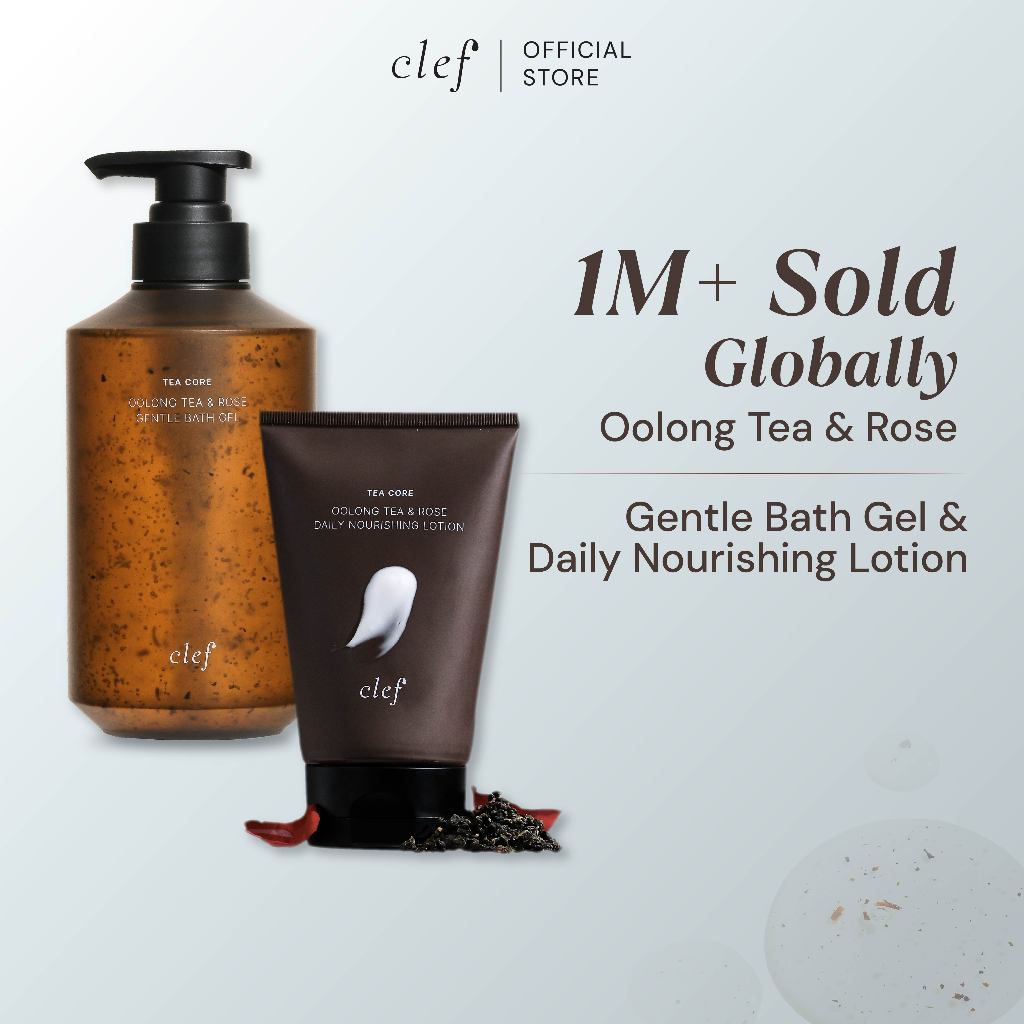 [READY STOCK] CLEF Tea Core Oolong Tea & Rose Gentle Bath Gel & Daily Nourishing Lotion | | Body Wash Shampoo | Sabun