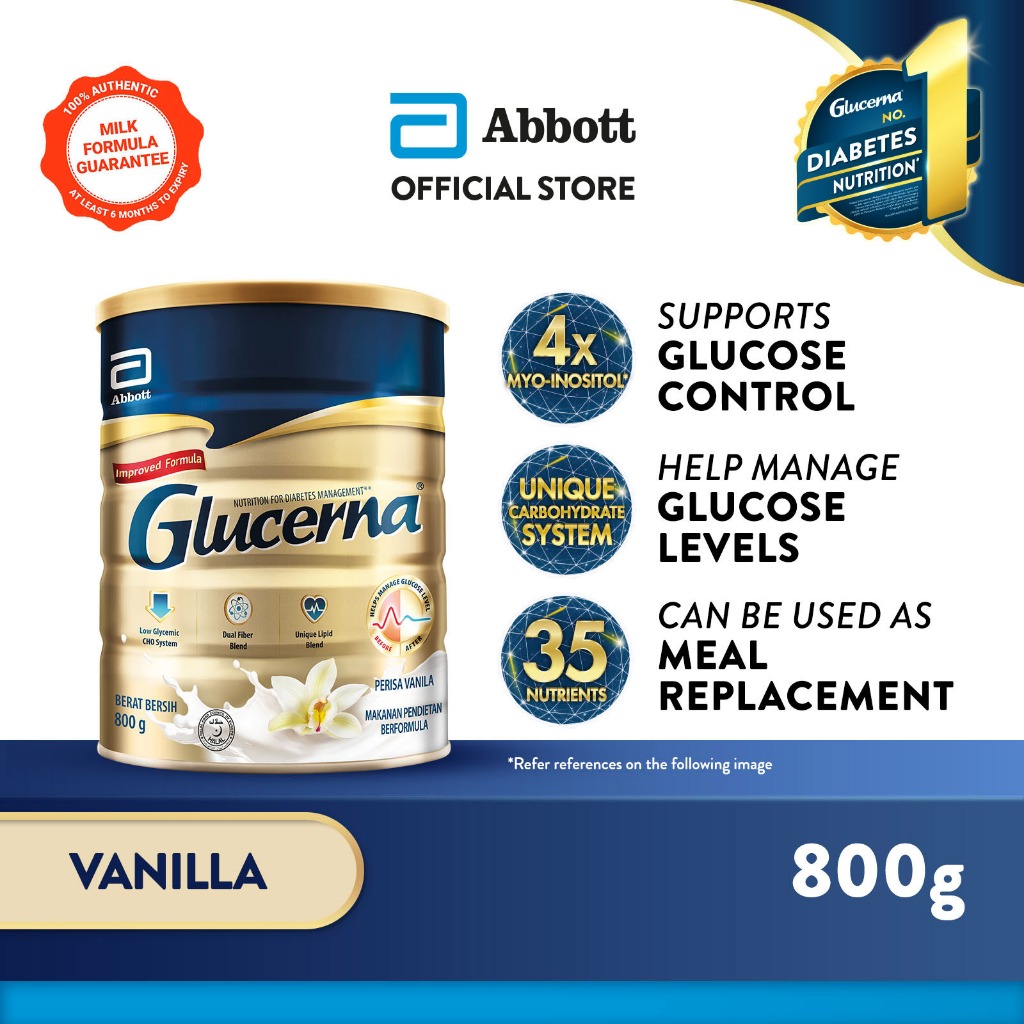 Glucerna Diabetes-Specific Formula - Vanilla (800g) [Exp 01 Apr 2027 & / Later]