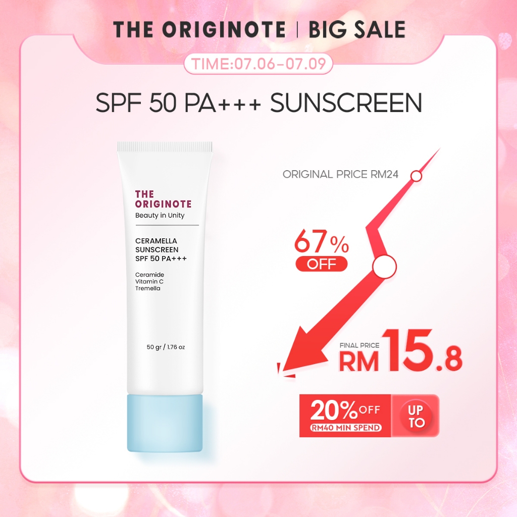 The Originote Ceramella Sunscreen SPF 50 PA+++ - Sun Protection Sunblock Cream 3D Ceramide