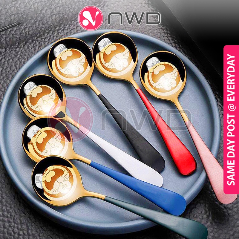 《 》Stainless Steel Spoon Soup Coffee Tea Mug Cup Stirring Spoons Dinner Tableware Cutlery Sudu Besi 不锈钢汤匙