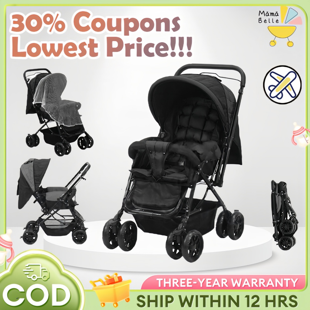 [20% Coupons !!]Baby stroller Foldable 2 Way Stroller baby Adjustable Cabin Compact Stroller  嬰兒手推車
