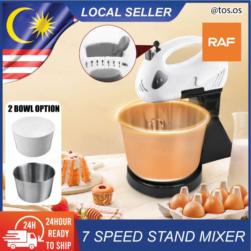 Miman 7 Speed Electric Stand Mixer Egg Beater Blender Grinder Processor Dough Whisk / Mesin Pengadun Tepung