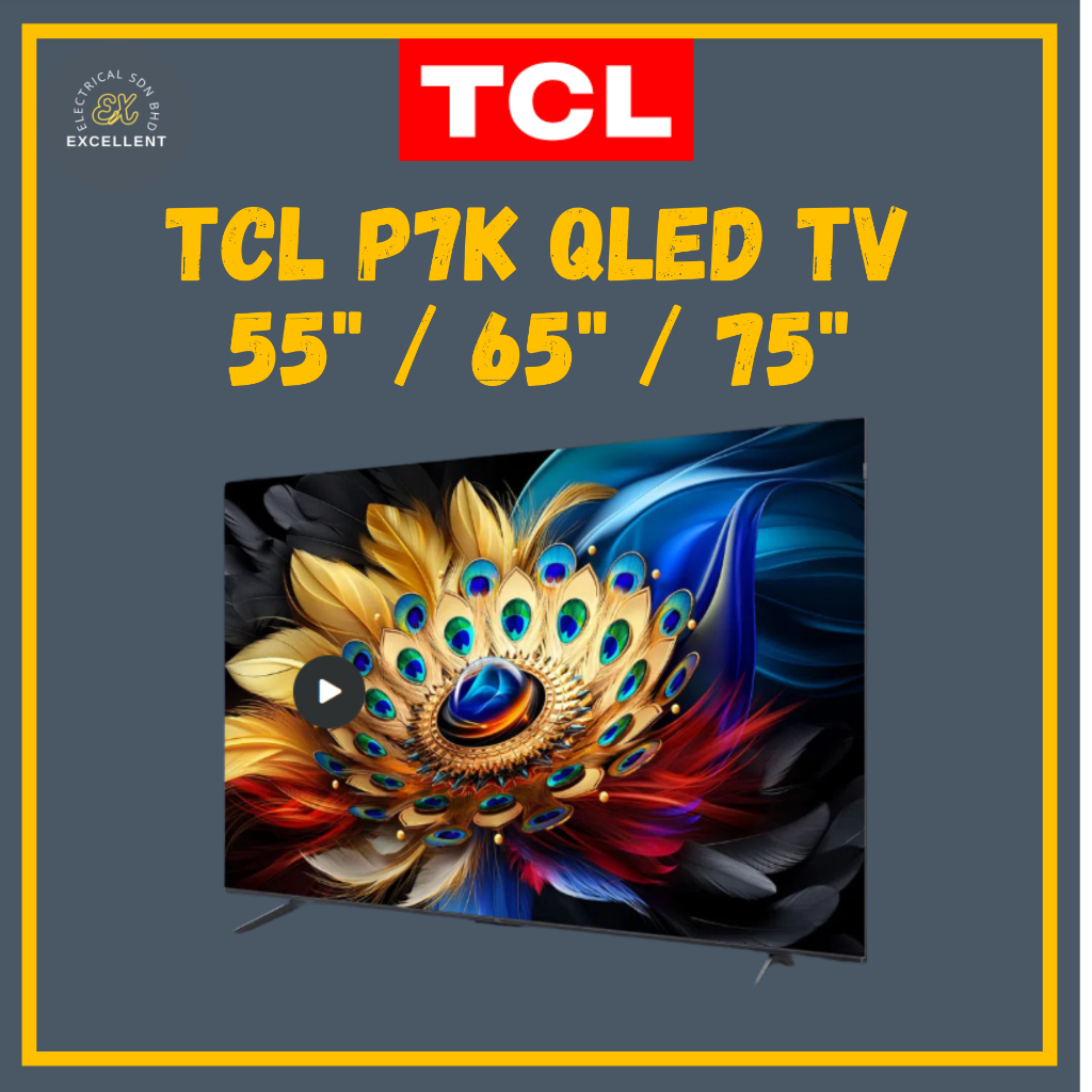 TCL 55"/65"/75"/85" P7K QLED TV · QLED PRO · AiPQ PRO PROCESSOR · T-SCREEN PRO