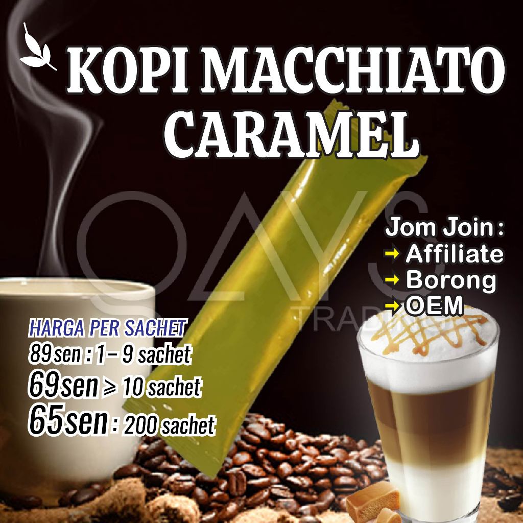 Lelong K15 Kopi Macchiato Caramel Brand Popular & Sedap