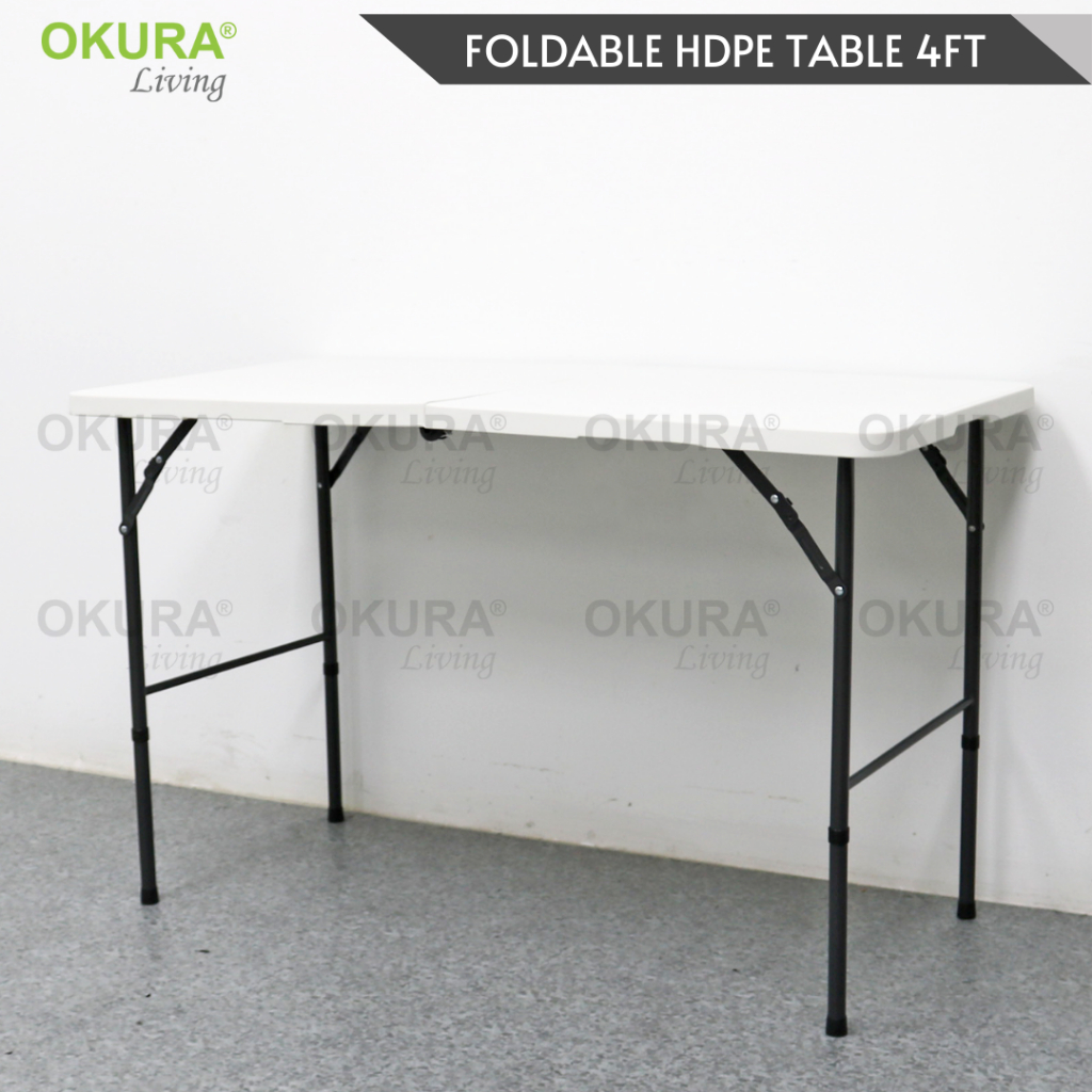 OKURA 4ft Foldable Banquet Table Event / Catering / Hall / Buffet Folding Table Meja Lipat Niaga 4' x 2'