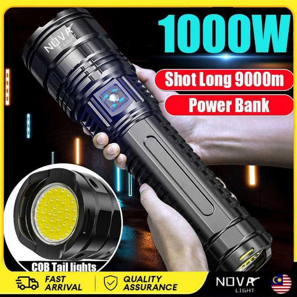 NEW M80 High Powerful LED Flashlights Type-C Reachargeable White Laser lampu suluh Zoom Long Range LED Torch Light