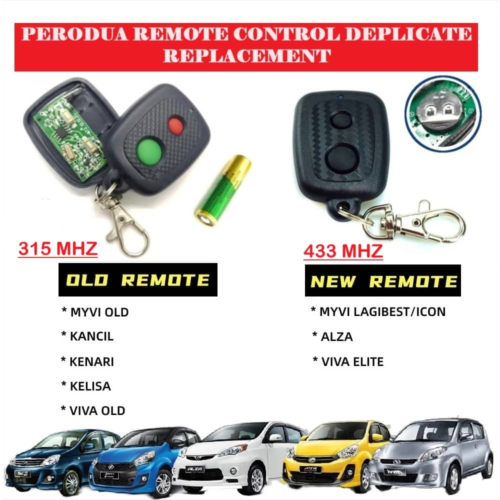 Car Remote Control Key Duplicator Alarm System Door Lock Cover Myvi Kancil Kelisa Kenari Viva Alza