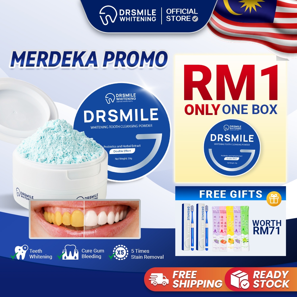 Dr Smile Big White Teeth Whitening Tooth Cleansing Powder Probiotics Toothpaste Oral Care Bad Breath Pemutih Gigi 美白牙齿