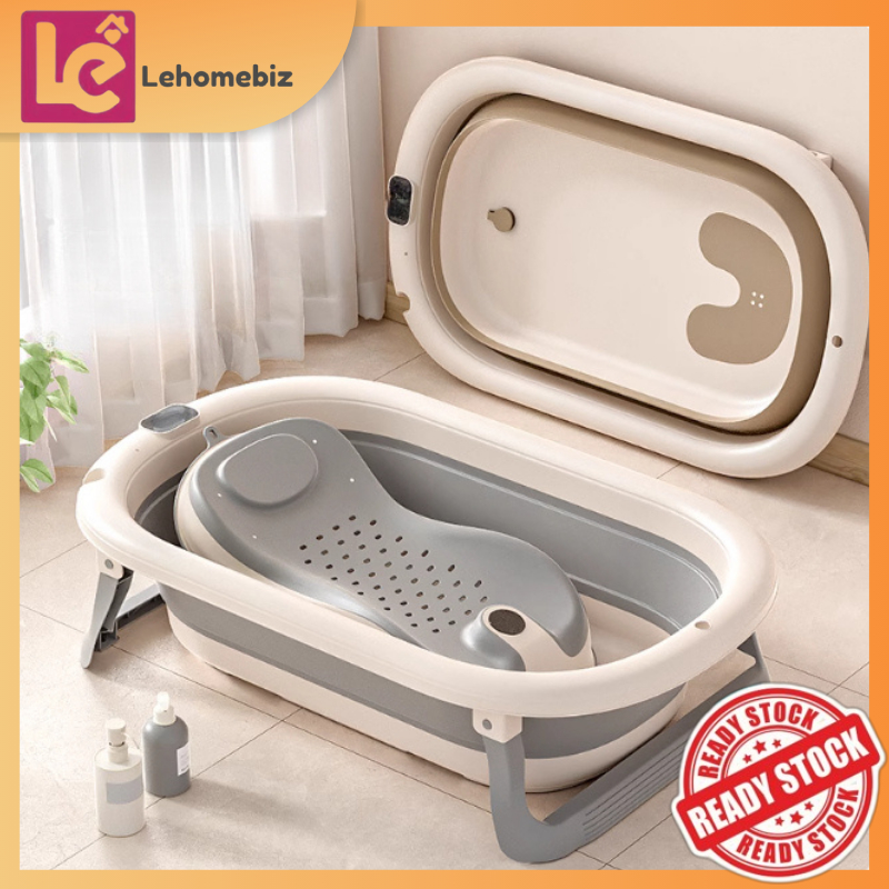 Foldable Baby Bathtub with Anti-Slip Legs | Tab Mandi Bayi Lipat Kaki Anti-Slip - Large Size Easy Storage Mandian Bayi