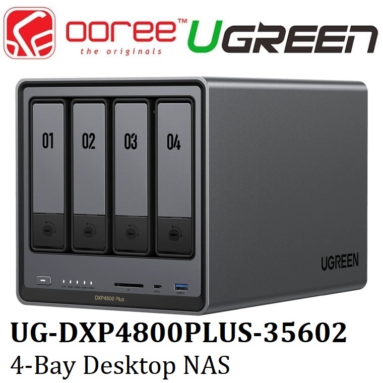 UGREEN NASYNC DXP4800 PLUS 4-BAY DESKTOP NAS, INTEL PENTIUM GOLD 8505 5-CORE CPU, 8GB DDR5 RAM, 128G