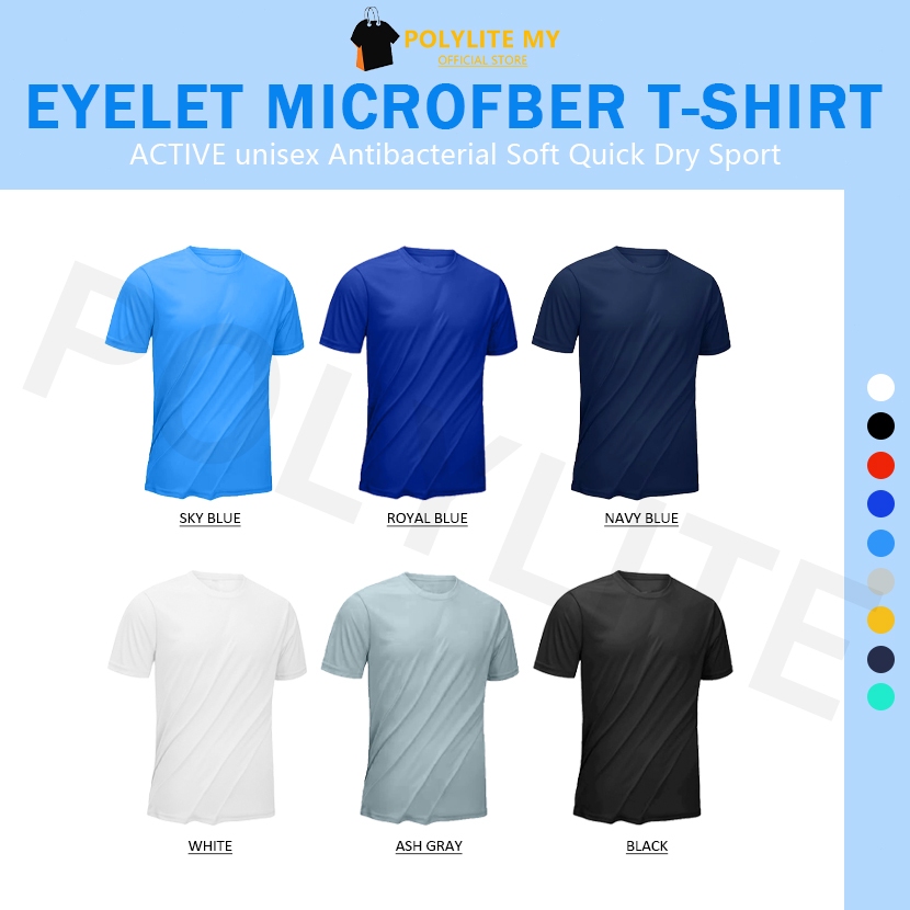 unisex breathable t-shirt kain lembut sukan lepak Kain Licin Dua Sisi   Breathable & Quick Dry