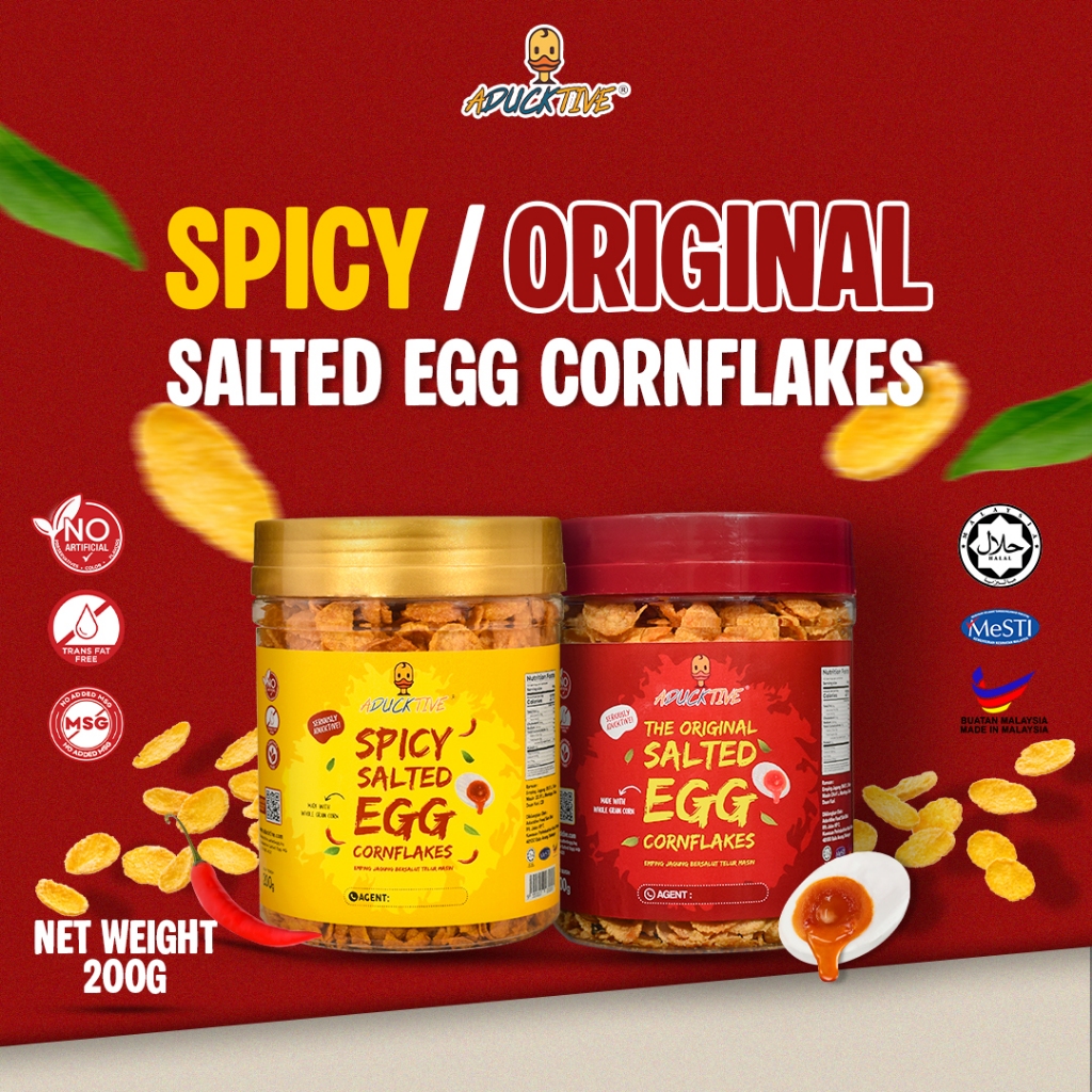 Aducktive Spicy / Original Salted Egg Cornflakes 200g | Cornflakes Telur Masin