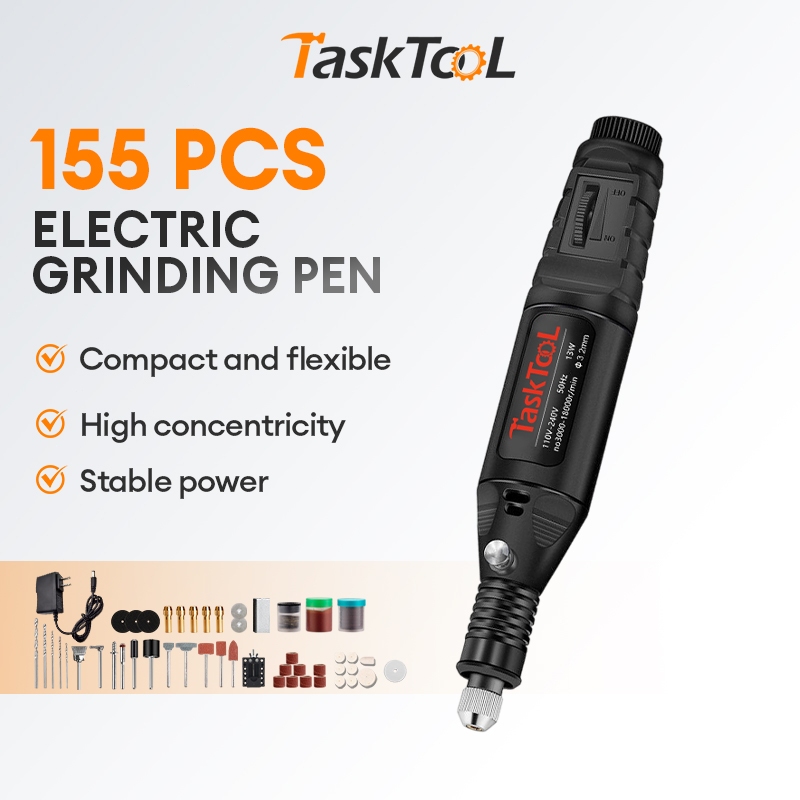 TASKTOOL 12V DC Grinder Tool Mini Dremel Drill Carving Polishing Drilling Electric Grinding Set 电磨笔