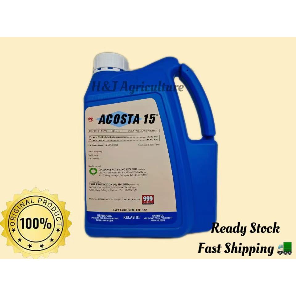 4L ACOSTA 15 /GLUFOSINATE AMMONIUM 13.5% CROP PROTECTION GLUFOSINATE-AMMONIUM RACUN RUMPUT HERBICIDE