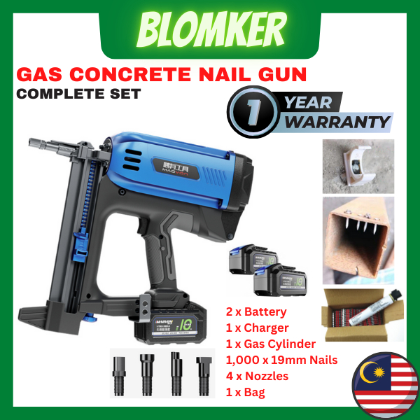 Cordless Gas Concrete Nailer Gun Battery Powered Wood Metal Ceiling Nail Pistol Paku