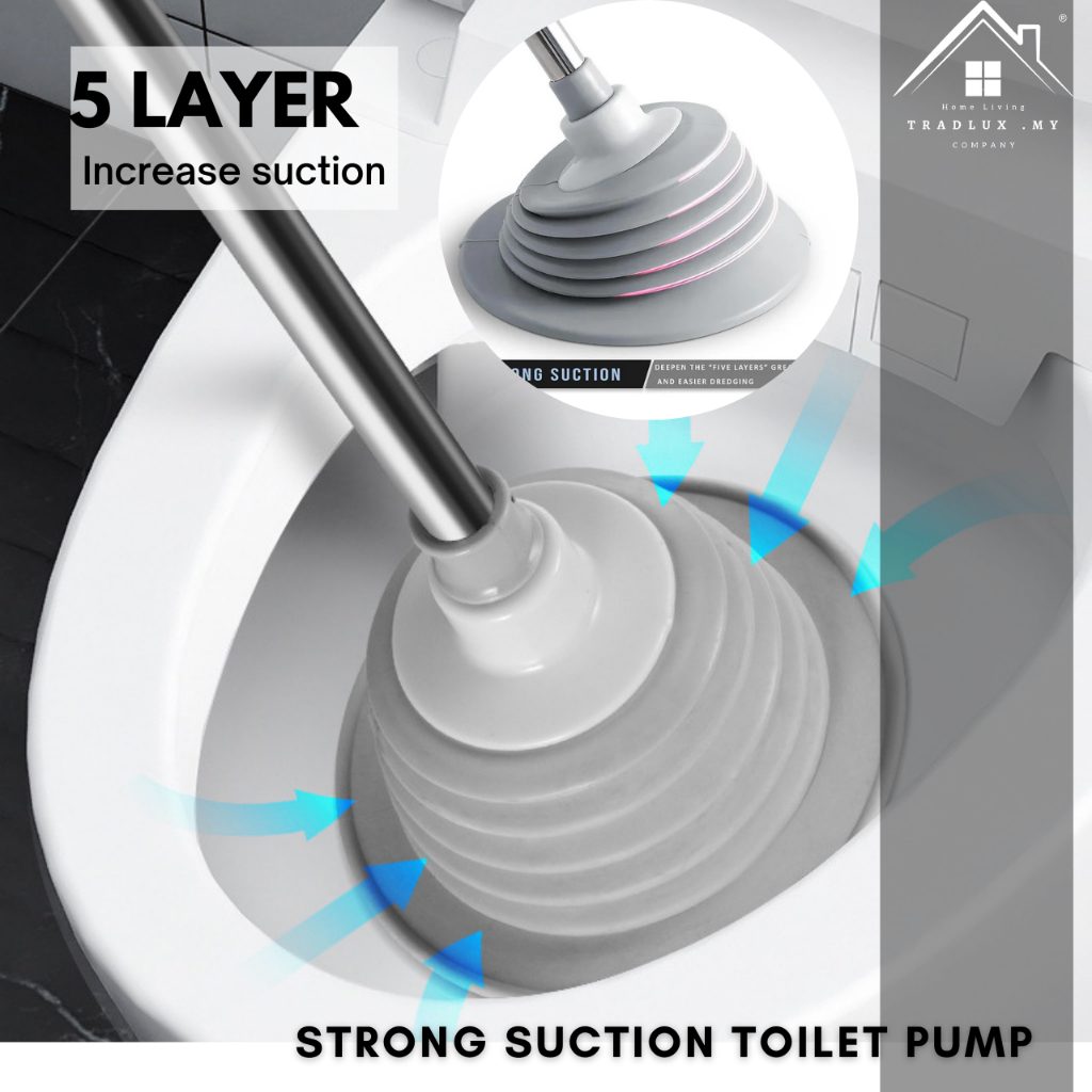 Tradlux Toilet Plunger High Pressure Drain Buster Toilet Plunger Pump SinkPlunger Tool Tandas Punp Toilet Pump