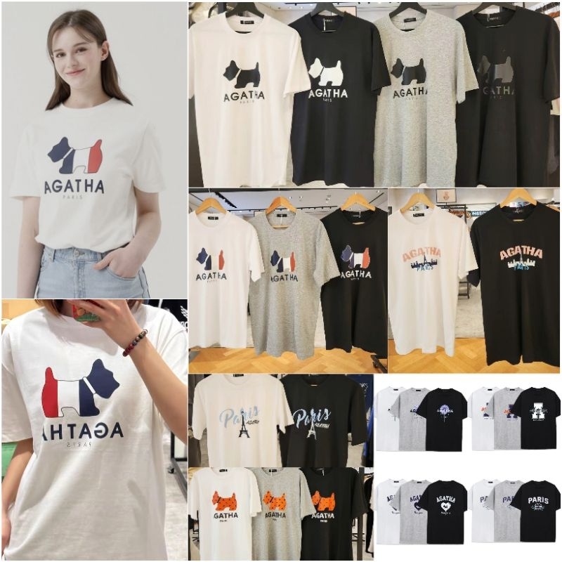 AGATHA PARIS APPAREL Korea Unisex Signature Scotty Short Sleeve T-Shirt Lifestyle Trendy Tops 瑷嘉莎法国小狗短袖T恤 男女上衣