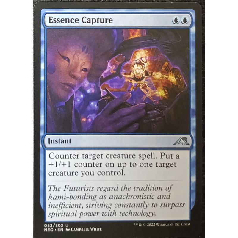 Magic The Gathering : Essence Capture Uncommon Kamigawa Neon Dynasty card.