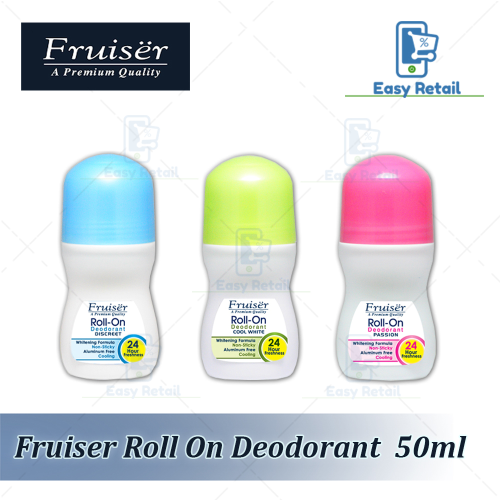 Fruiser Roll On Deodorant 50ml ( Discreet / Cool White / Passion )