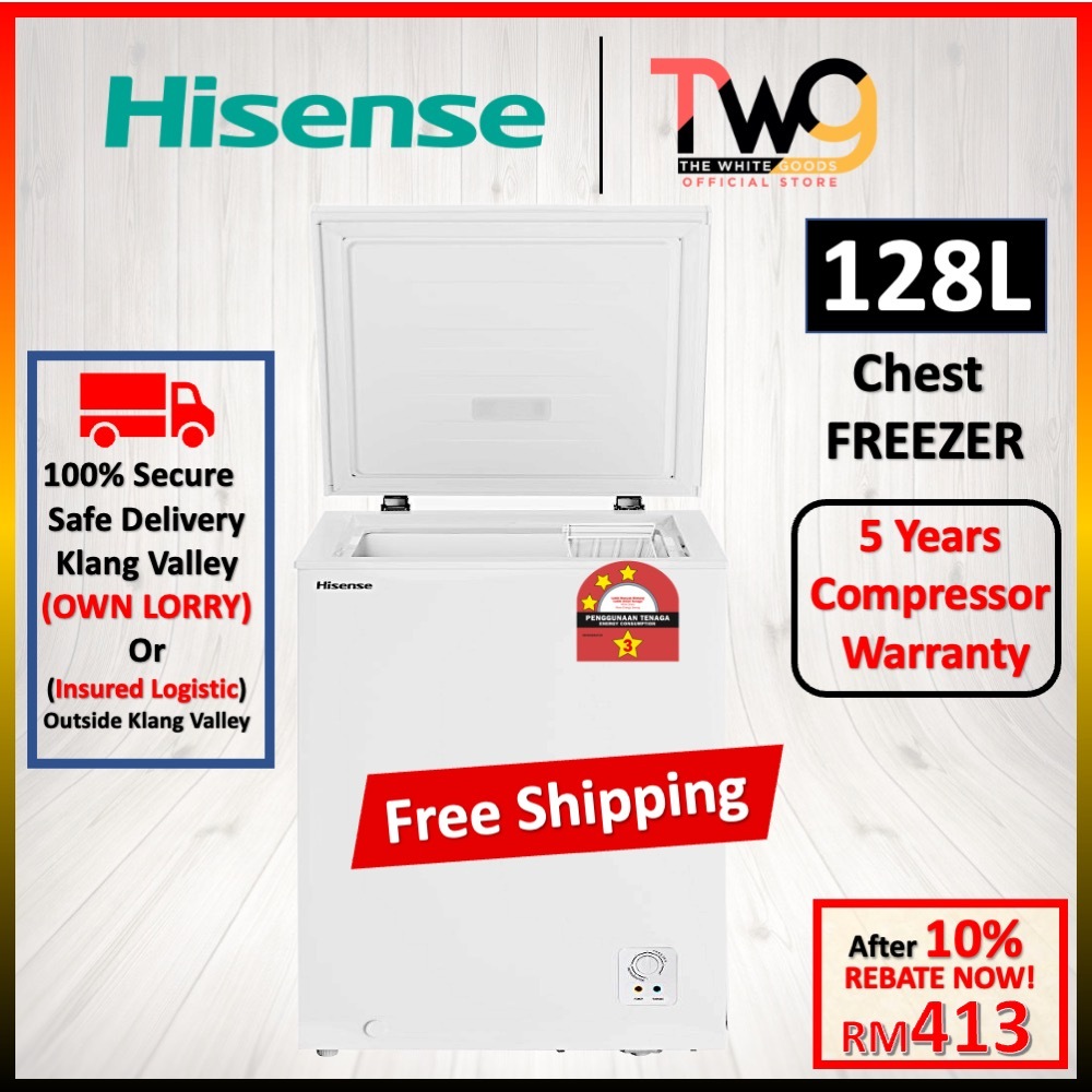 [FREE SHIPPING] Hisense (128L) Super Freeze Chest Freezer With 360-Cooling