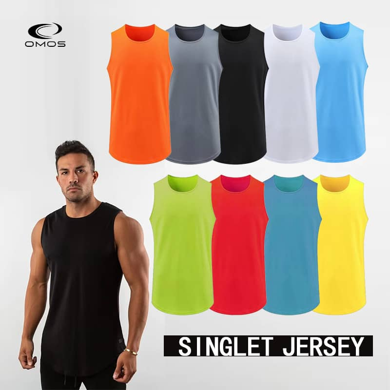 Singlet Men Jersey Round Neck T Shirt Baju Jersi Lelaki 男生运动背心