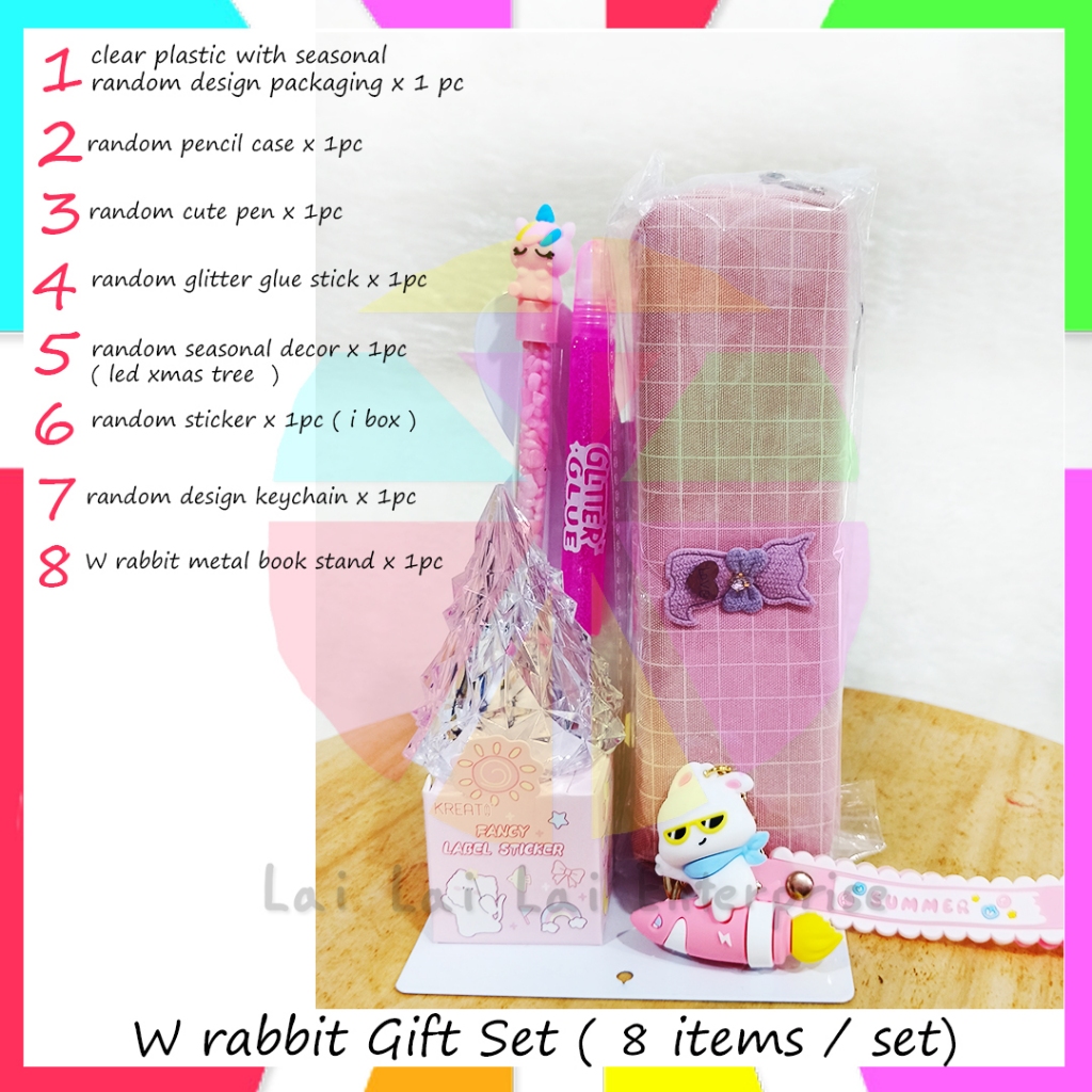 [MY Ready Stock] W Rabbit Gift Set | Birthday Present Christmas Gift Stationery Gift Set Cute Design Cartoon Xmas Gifts