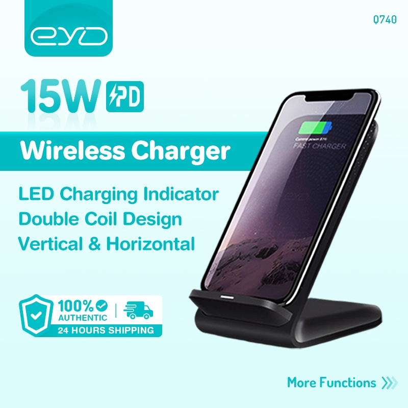 EYD 15W Qi Wireless Charger Stand Fast Charging Dock Station